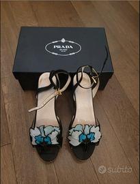 Scarpe donna "Prada" sandalo con zeppa