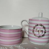 Tazza e teiera Enjoy rosa