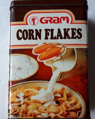BARATTOLO VINTAGE IN METALLO CORN FLAKES