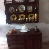 Piattaia con alzatina in legno massello