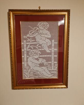 Quadro Filet all'uncinetto fatto a mano 
