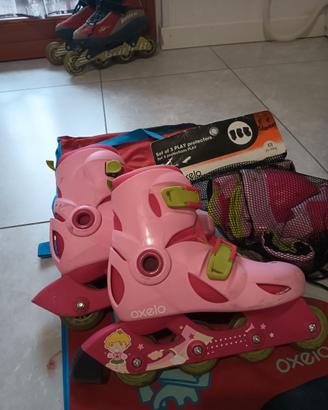 pattini bambina Oxelo Decathlon + set protezioni