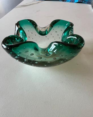 Portacenere in vetro di Murano anni 60 con bolle