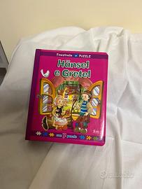 libro per bambini di Hansel e Gretel con puzzle