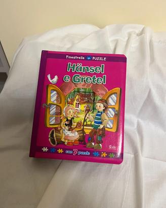 libro per bambini di Hansel e Gretel con puzzle