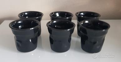 6 tazzine caffè Bialetti accartocciate nere - Arredamento e
