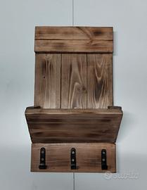 Appendino/Organizer da Muro in legno rustico