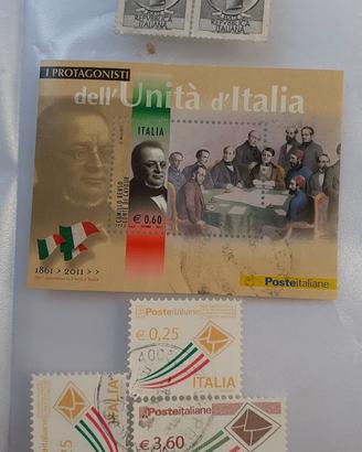 lotto francobolli 5 lire turrina + Cavour dell'uni