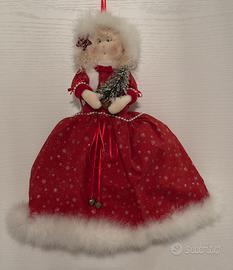 Bambola decorativa natalizia Signora Natale