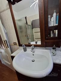 Mobile Bagno in legno e marmo set completo