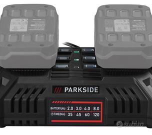PARKSIDE caricabatterie doppio e 2 batt, 4ah