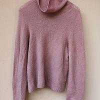 Maglione Dolcevita in Lana e Mohair Rosa Antico