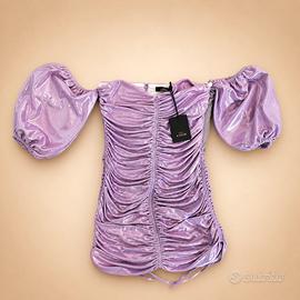 Abito Twinset Actitude XL lilla metallizzato nuovo