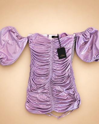 Abito Twinset Actitude XL lilla metallizzato nuovo
