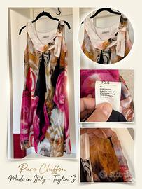 Abito estivo Made in Italy a fiori fucsia - Tg S