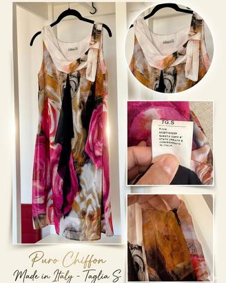 Abito estivo Made in Italy a fiori fucsia - Tg S