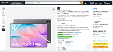 Samsung Galaxy  tablet S 12 ultra  sigillato