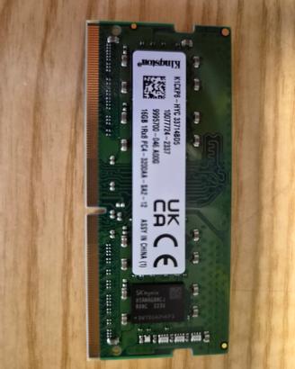 Ram 16gb ddr4 3200mhz per notebook 