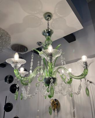 Lampadario MURANO DE MAJO  cristallo soffiato.
