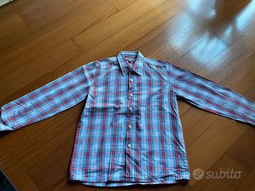 Camicia bambino a quadri rossi e blu