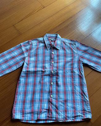 Camicia bambino a quadri rossi e blu