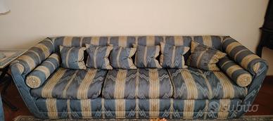 DIVANO TRE POSTI COLORE BLU E ORO