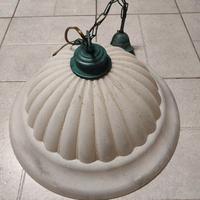 Lampadario in vetro e rame