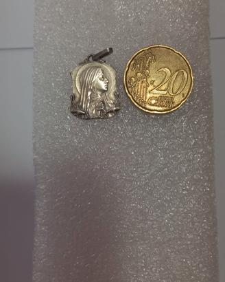 Medaglia d'argento Art Nouveau Vergine Maria 