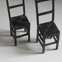 Coppia sedie minuatura In Ghisa vintage anni 70 da