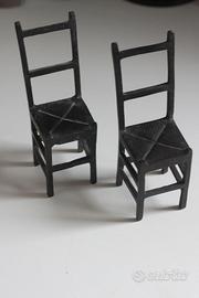 Coppia sedie minuatura In Ghisa vintage anni 70 da
