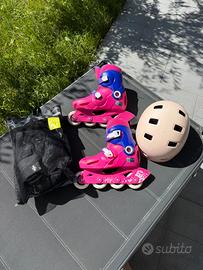 Roller bambina, protezioni e casco
