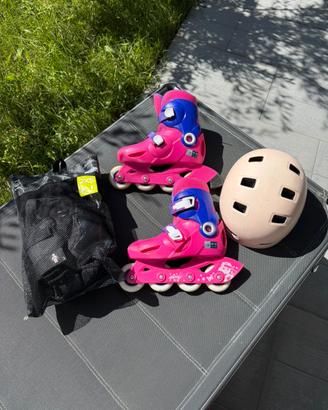 Roller bambina, protezioni e casco
