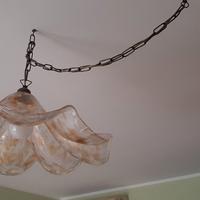 Lampadario anni 80 in vetro di Murano