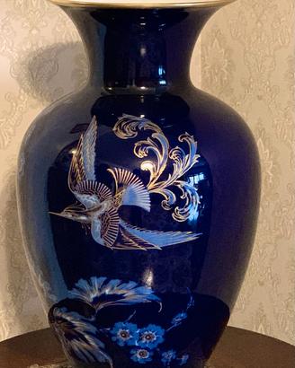 VASO PORCELLANA BAVARIA CON SMALTI E ORO ZECCHINO