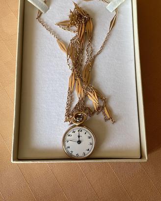Orologio a ciondolo in oro antico 12 carati donna