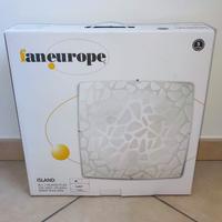 Plafoniera quadrata in vetro Island Fan Europe