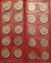 20 monete argento italia 500 lire e 2 lire regno