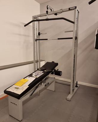 Multipla + panca Technogym, dischi e manubri