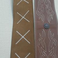 2 tracolle per basso in pelle