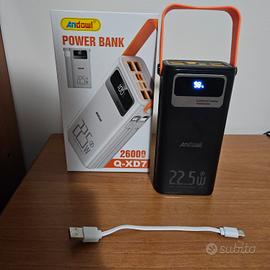 powerbank 26000mah da 22.5W android ed ios