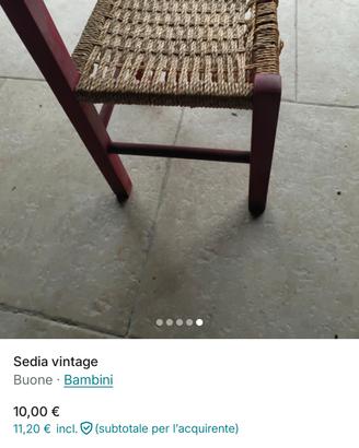 sedia vintage bambini 