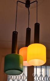 lampadario modernariato anni 60 vetro colorato 