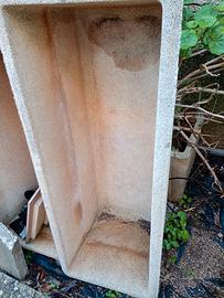 VASO FIORIERA RETTANGOLARE IN CEMENTO BIANCO VARIE