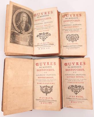 Oeuvres Destouches 4 Volumi Piena Pelle 1754 700