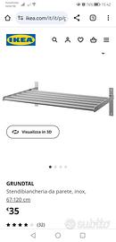 GRUNDTAL Stendibiancheria da parete, inox - IKEA Italia