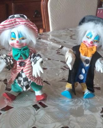 4 pagliacci di ceramica da collezione cm18