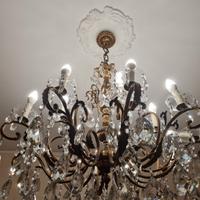 Lampadario a candelabro in cristallo