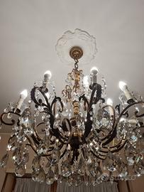 Lampadario a candelabro in cristallo