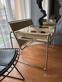 KNOLL Studio poltrona B3 WASSILY cuoio bianco