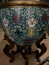 chache-pot  CLOISONNE (Porta vaso) antico